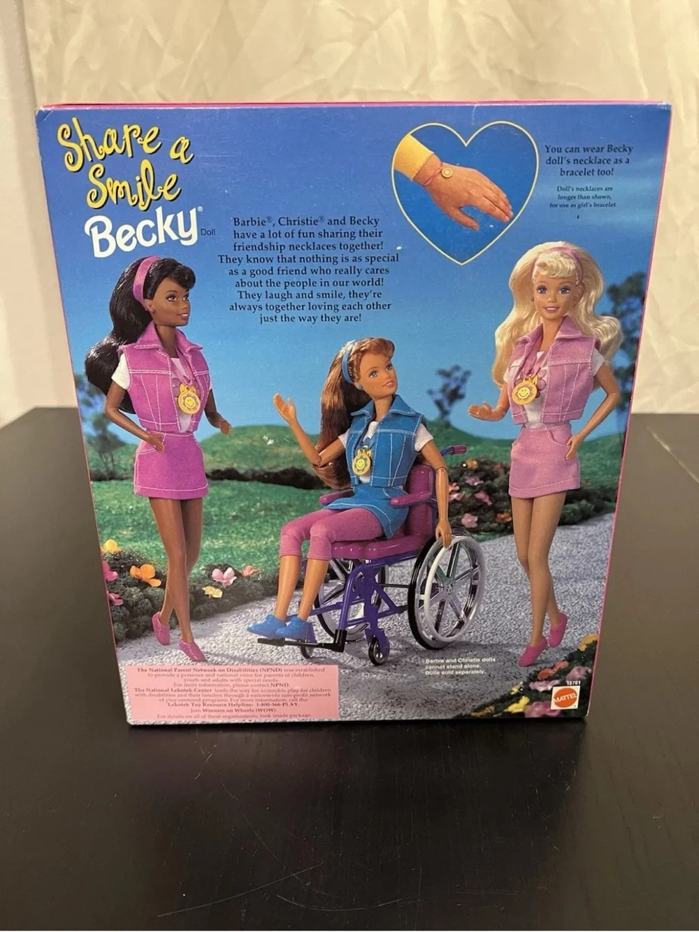 Mattel 1996  Barbie Share a Smile Becky Special Edition 11 in Doll & Wheelchair